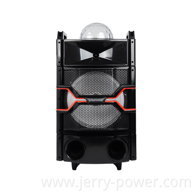 Professional outside use powered karaoke trolley speaker 500w / 15 inch portable speaker trolley